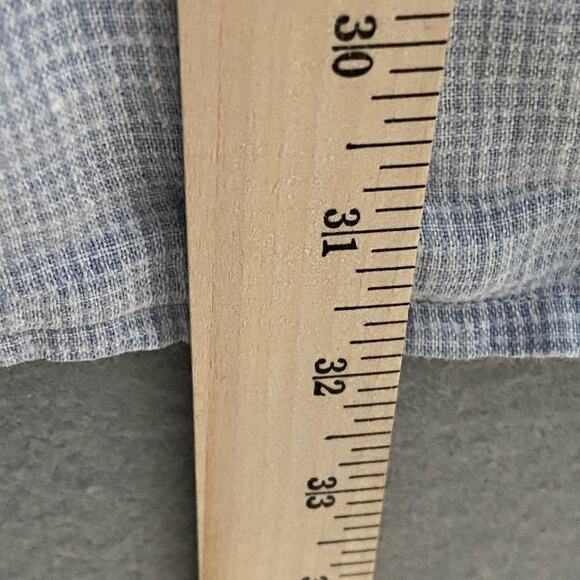 Indigo Palms Shirt Mens Extra Large Blue White Check Irish Linen Short Sleeve - Picture 7 of 9